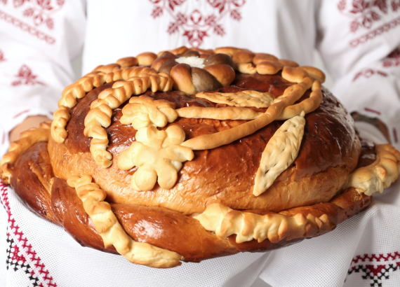 A Ukrainian Welcome with Bread and Salt.