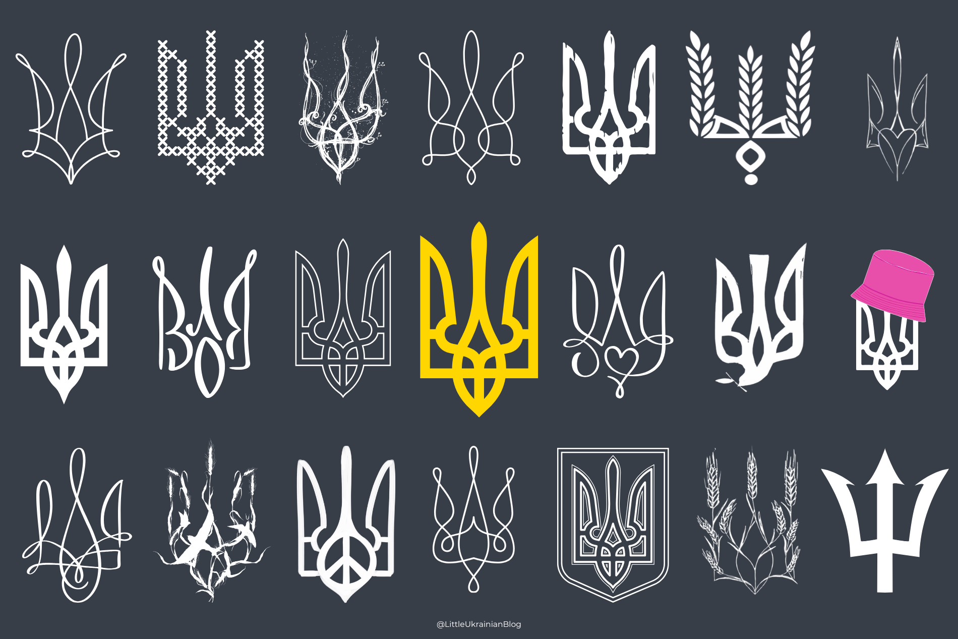 The Tryzub, symbol of Ukraine, Ukrainian trident
