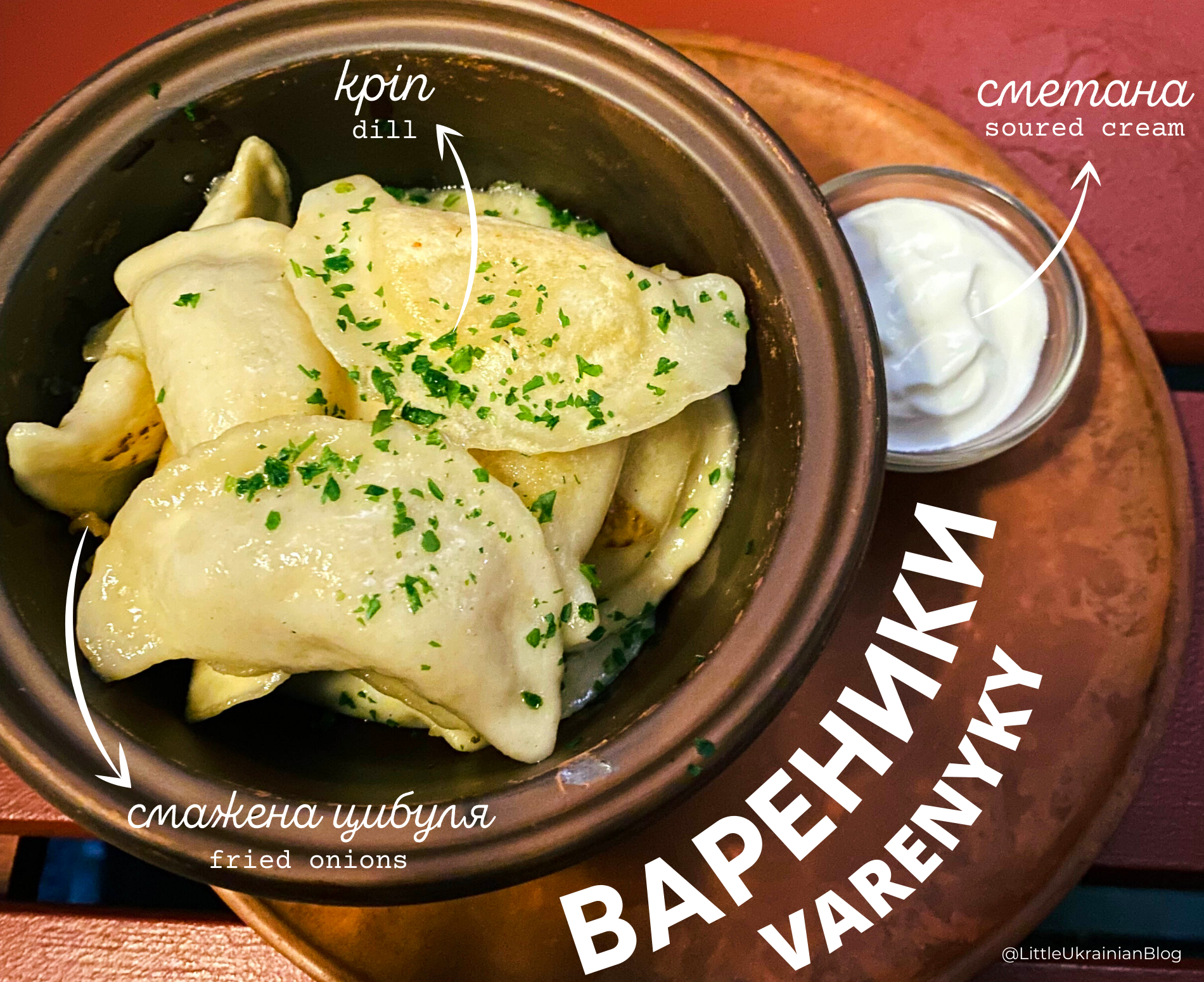 A picture of the Ukrainian dish 'Varenyky' at the restaurant Odessa Mama, in Berlin.