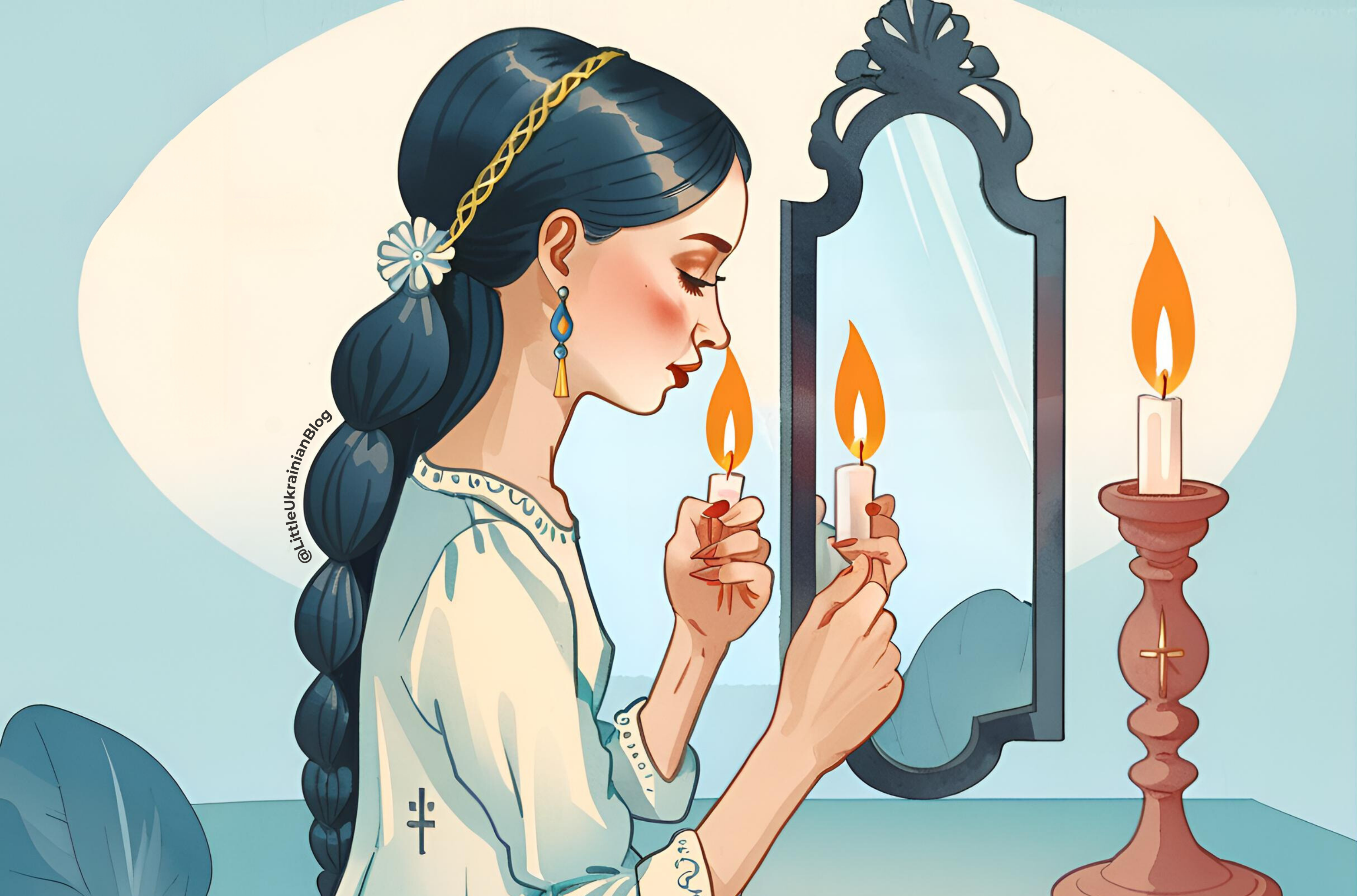 Ukrainian Traditions on Friday the 13th, divination with a mirror, Ворожіння з дзеркалами, Ukrainian culture, Ukrainian superstitions, Ukrainian traditions